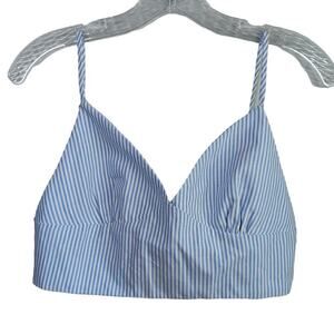 NWT en;semble  Blue and White Striped Bra Halter Top Size S